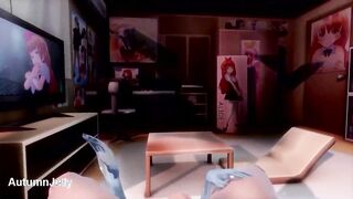 3D Hentai anime I cum in water form Hatsune Miku
