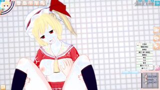 [Eroge Koikatsu! ] Touhou project Flandre Scarlet's boobs rubbed and Nio standing handjob fellatio sex after being serve