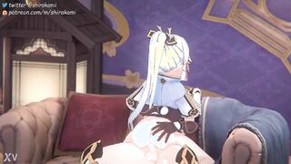 AYAKA hentai sitting on the dove