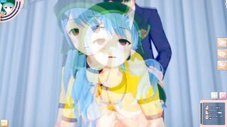 [Eroge Koikatsu! ] Touhou Project Sex after rubbing Haniyasu-hiko's boobs and having him serve as a standing handjob blo