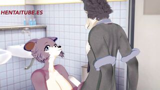 Beastars Hentai - Legosi and Juno sex in the bathroom