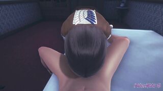 on Titan Hentai - Mikasa cunnilingus and blowjob