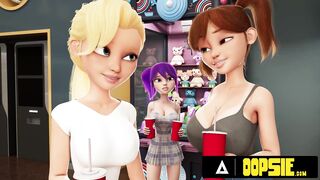 OOPSIE - Three Futanari Friends Whip Out Cocks For Wild Hardcore Threesome In Theater! ANIMATED PORN!