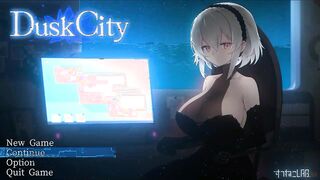 Pretty lady in Dusk city erotic hentai ryona gameplay video