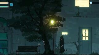 Pretty lady in Dusk city erotic hentai ryona gameplay video