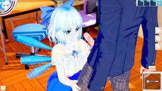 [Eroge Koikatsu! ] Touhou project Cirno's boobs rubbed and Nio standing handjob blowjob sex after having you serve! Big
