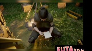 FUTA3DX - Busty MILF Soldier Found & Fucked By Futanari Elves at Campground