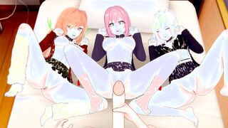 Hakari, Karane And Nano Want To Become Your Girlfriends Hyakkano Hentai