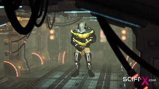 Alien sex in a starship. Female green alien gets fucked by a big monster