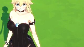 Hentai Bowsette handjob & Blowjob