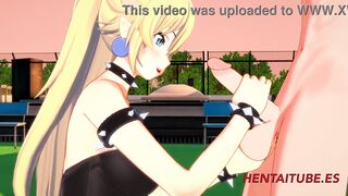 Hentai Bowsette handjob & Blowjob