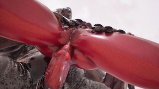 Succubi Azel rides a demon huge cock