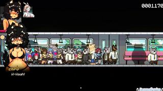 Furry Threesome In a Public Train - Gamer Struggles Porn Game