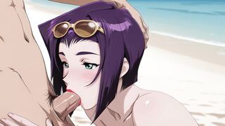 Faye Valentine Sunbathing Turns Into Beach Sex. Faye Valentine Hentai Cosplay