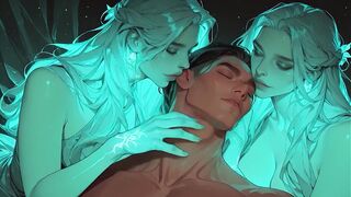 Simulation Love – Triple Facial Cumshot Overload: Three Blonde Goddesses Covered in Thick Cum – Animated Hentai