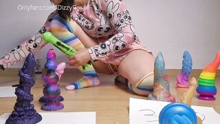 Fantasy huge big Dildo Riding Egirl Pussy
