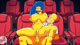 Deep anal penetration of a busty, curvy mature woman in a movie - Jazziuu animations Marge Simpson