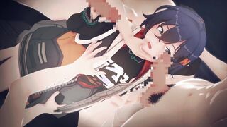 【Zenless Zone Zero Belle】gangbang 3D Hentai Animation.(Fingering,handjob,blowjob,sex)