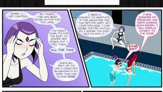 Teen Titans - Emotional Illness Pt.1 - Robin fucks Starfire in the pool while Raven watches