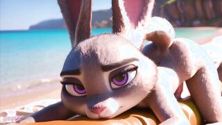 Judy Hopps and Nick Wilde (Zootopia) Sex on the Beach by HexPixHD