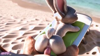 Judy Hopps and Nick Wilde (Zootopia) Sex on the Beach by HexPixHD