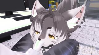 Horny furry foxy office girl caught you