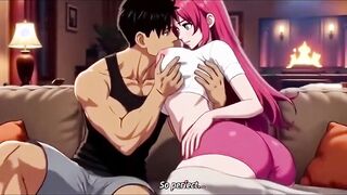 Move night with stepsister turn into romantic sex night 3D Hentai Anime