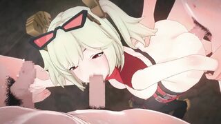【Zenless Zone Zero Burnice White #02】gangbang 3D Hentai Animation.(Fingering,handjob,blowjob,sex)