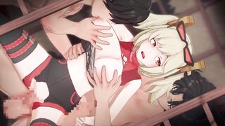 【Zenless Zone Zero Burnice White #02】gangbang 3D Hentai Animation.(Fingering,handjob,blowjob,sex)