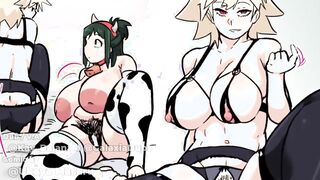 Inko fucks Mitsuri with giant strap-on - wet pussy and nonstop sucking