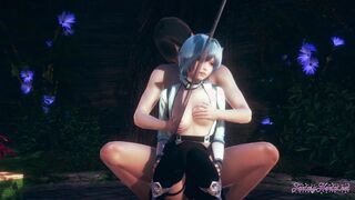 Genshin Impact Hentai - Eula rubing tits, fingering & penetrated