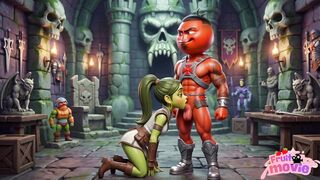 Warrior Girl Cave Sex Fit Peraguete in fantasy cosplay takes Persegudo’s anal, pussy fuck and cum osplay girl Peraguete