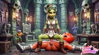 Warrior Girl Cave Sex Fit Peraguete in fantasy cosplay takes Persegudo’s anal, pussy fuck and cum osplay girl Peraguete
