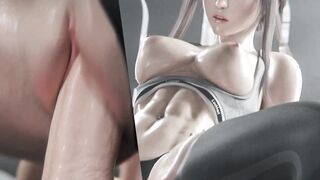 Tifa Lockhart & Cloud Strife Gym Session Gone Wild - Creampie Ending & Squirt - Final Fantasy 3D Animation