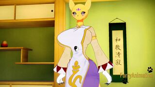 Digimon Hentai - Taomon & Grey Fox Hard Sex 1/2