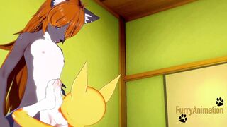 Digimon Hentai - Taomon & Grey Fox Hard Sex 1/2