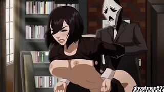 Hot Gothic Girl Suprised Mens In Room