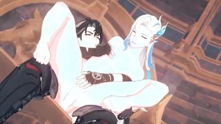 wriothesley x neuvillette romantic sex - Genshin Impact Yaoi