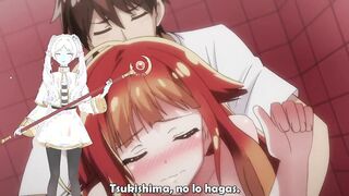 Little redhead getting touched in the bathrooms - Hentai Anime