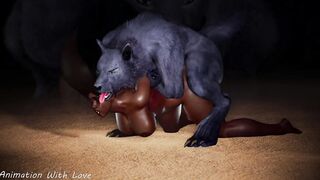 Werewolf Takes Busty Ebony - Part 2 - 3D Animation - Wild Life