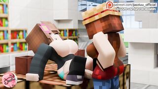 Girl with huge cock fucks her busty secretary - Minecraft Futa animation
