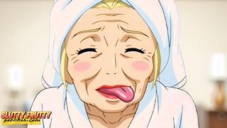 Hentai Granny Gets a Double Portion Hot Cum For Breakfast