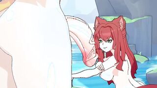 Kitties are having fun at the spring