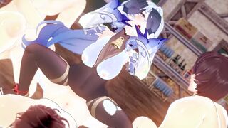 【Genshin Impact Ganyu #03】gangbang 3D Hentai Animation.(Fingering,handjob,blowjob,sex)