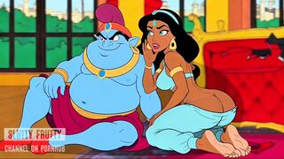 Futanari Aladdin: Princess Jasmine Wished the Genie for a Big Cock