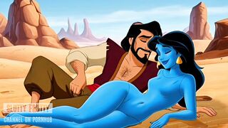 Futanari Aladdin: Princess Jasmine Wished the Genie for a Big Cock