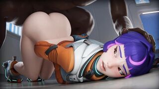Juno Overwatch 3D Anal – Two BBC Threesome Fucks Tight Ass - Animated Porn
