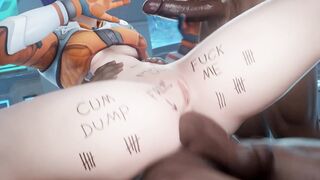 Juno Overwatch 3D Anal – Two BBC Threesome Fucks Tight Ass - Animated Porn