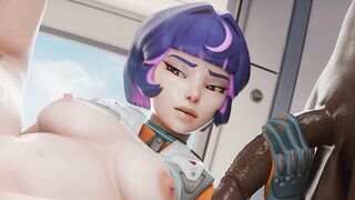 Juno Overwatch 3D Anal – Two BBC Threesome Fucks Tight Ass - Animated Porn