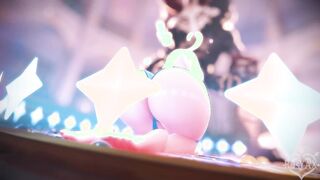 Mitachurl fucks Furina in the ass with a huge dick, sticking toy balls in there